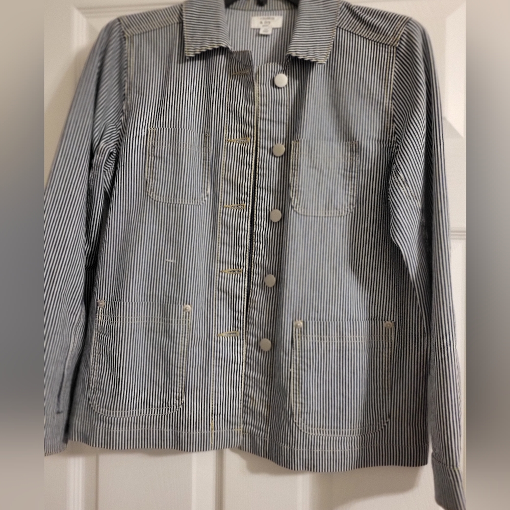 Blue, Pinned Striped, Jacket